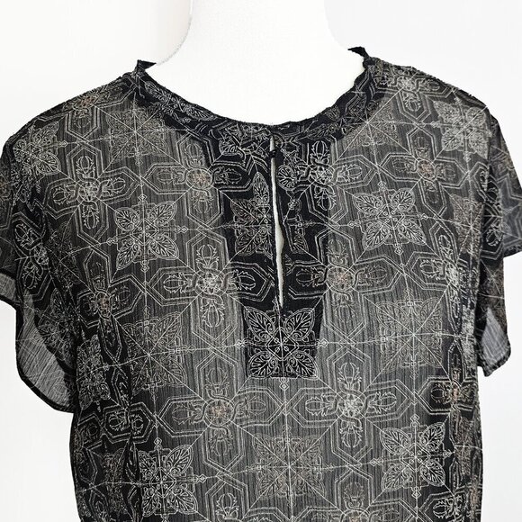 Covington Sheer Geometric Print Blouse - Picture 3 of 5